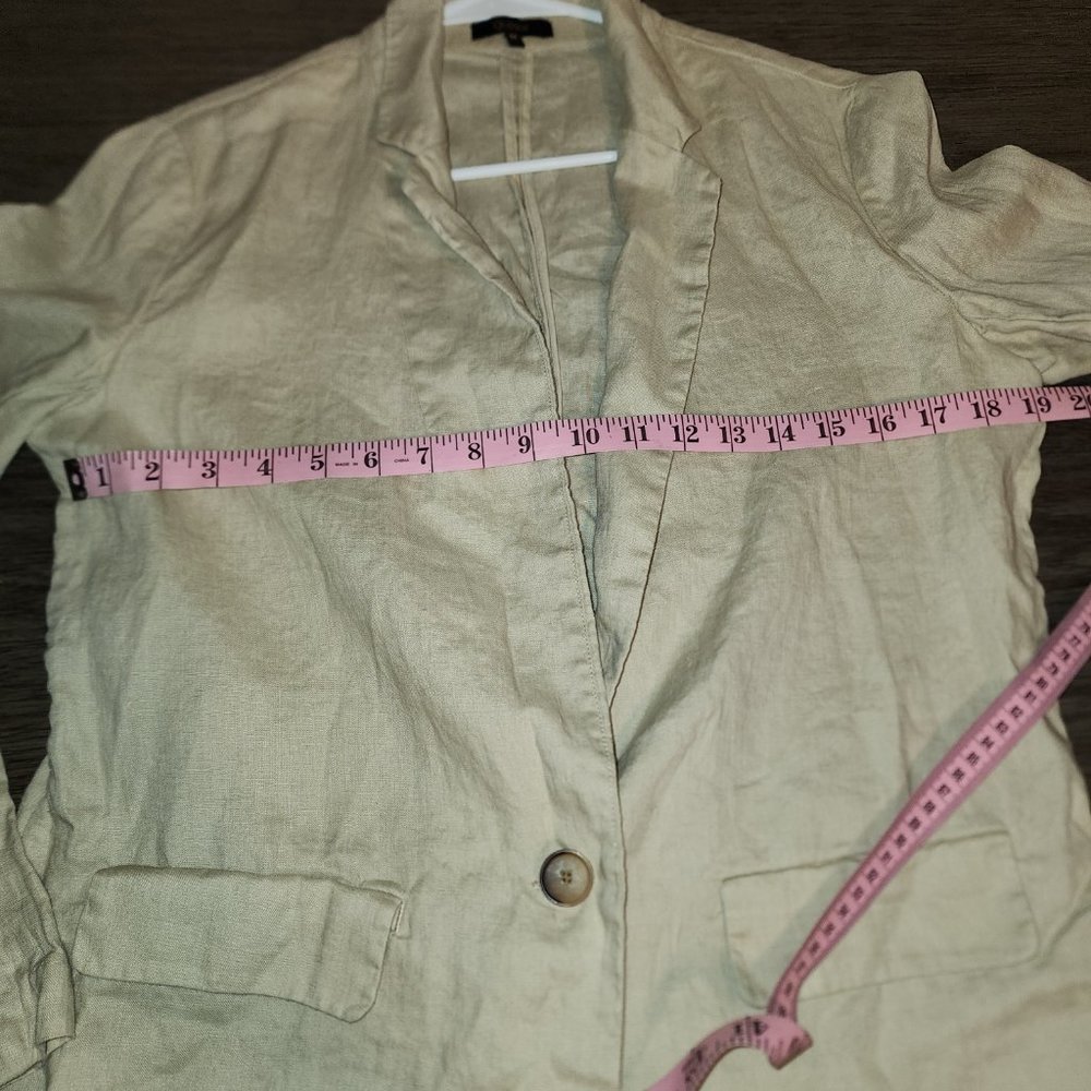 Quince 100% European Linen Blazer NWT Khaki Med - Picture 6 of 9